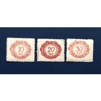 Лихтенштейн 1920 год Стандарт Доплатная Марка Серия 3 марки Mi:P2,P4,P6 Чистые