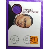 Марка спецгашение с конвертом от монеты ГДР