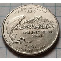 США 1/4 доллара, 2007 Квотер штата Вашингтон      P      ( 2-6-5 )