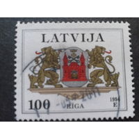 Латвия 1994 герб Риги Mi-5,0 евро гаш.
