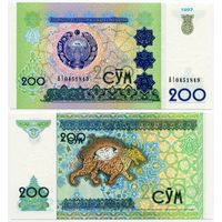 Узбекистан. 200 сум (образца 1997 года, P80, UNC) [серия AI]