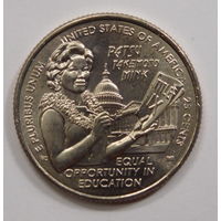 США 25 центов 2024 Пэтси Такемото Минк "Женщины Америки" 12-я монета UNC Двор D и Р на выбор