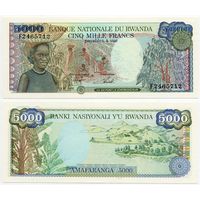 Руанда. 5000 франков (образца 1988 года, P22, UNC)