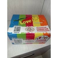 Коробка от упаковки жвачек от Лав ис, Love is