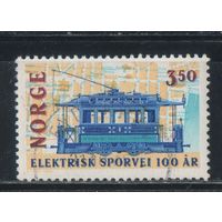 Норвегия 1994 100 летие городскому электротранспорту в Осло Трамвай Карта #1163