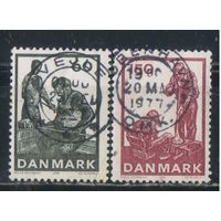 Дания 1976 Датские ремесла Производство изделий из стекла #631,634