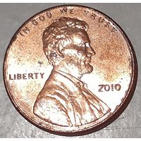 США 1 цент, 2010 Lincoln Cent Без отметки монетного двора (3-5-73)
