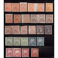 РСФСР-1921 (Заг.8-13) , **/*   , Стандарт, 28 марок, Разная бумага, оттенки цвета
