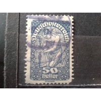 Немецкая Австрия 1919 Стандарт, аллегория 50 геллеров Михель-1,0 евро гаш