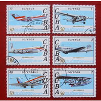 Куба. Авиация. Самолёты. ( 6 марок ) 1979 года. 4-7.