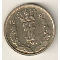 Люксембург 5 франк 1987