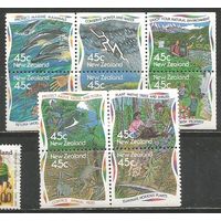 Новая Зеландия. Защита окружающей среды. 1995г. Mi#1409-18. Серия в сцепках.