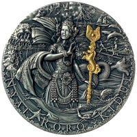 Ниуэ 2 доллара 2020г. "Индонезийская богиня моря: Ньяи Роро Кидул". Монета в капсуле; деревянном подарочном футляре; сертификат; коробка. СЕРЕБРО 62,20гр.(2 oz).