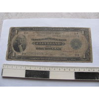 Банкнот США один доллар 1918 Кливленд