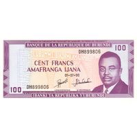 Бурунди 100 франков образца 1990 года UNC p29c