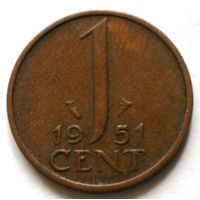 1 цент 1951 Нидерланды
