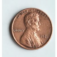 США 1 цент 1981 г.