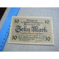 Мемель клайпеда Литва 10 марок 1922