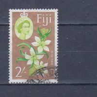 [613] Британские колонии. Фиджи 1962. Елизавета II.Флора.Цветы.Орхидеи. Гашеная марка. Кат.гаш.6,5 е.