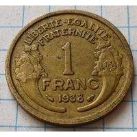 Франция 1 франк, 1938      ( 2-9-4 )