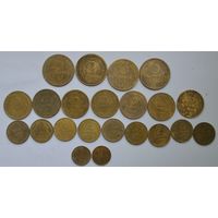 Монеты СССР дореформа 1,2,3,5 копеек разные года.22 штуки
