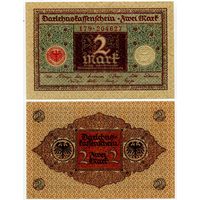 Германия. 2 марки (образца 1920 года, P60, XF)