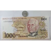 Werty71 Бразилия 1000 крузейро 1990 UNC банкнота