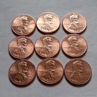 1 цент США, погодовка 2000-х, D (без 2009 г.)