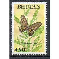Бабочки Бутан 1990 год 1 марка