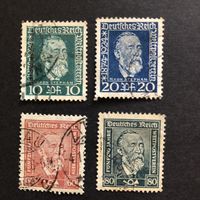 Веймарская Республика. 1924 год. Mi.368, 369, 362, 363. Гашеные