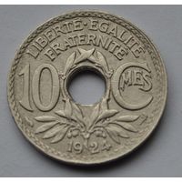 Франция, 10 сантимов 1924 г. Рог.