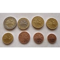 Литва набор 8 монет 2015,2017,2021 г  UNC из ролла