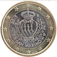 Сан-Марино 1 евро 2015 Unc в холдере