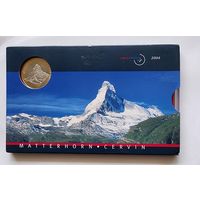 Швейцария 2004 официальный годовой набор монет 8 шт+ 10 франков 2004 Гора Маттерхорн BUNC
