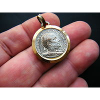 Католический медальон Папа Римский Павел-6. Бронза. Позолота. Серебрение.