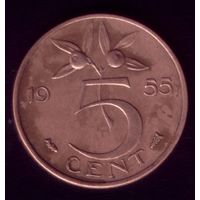 5 центов 1955 год Нидерланды