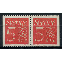 Швеция - 1957/62г. - цифры, 5 Ore - 2 марки - сцепка - MNH. Без МЦ!