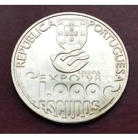 Серебро 0.500! Португалия 1000 эскудо, 1999 1000 лет Атлантике под парусом