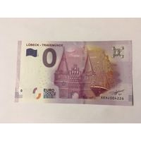 Ноль евро сувенирная банкота Любек  2017 год пресс