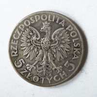 5 злотых, 1934 год. Ядвига. VF.