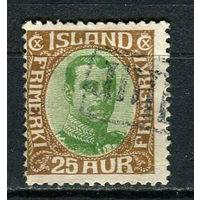 Исландия - 1920 - Кристиан X 25A - [Mi.92] - 1 марка. Гашеная.  (Лот 38Df)