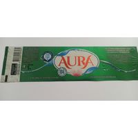 Этикетка от напитка "Aura", 1 литр (л) , Лидский пивзавод б/у