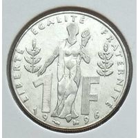 Франция 1 франк 1996 г. 100 лет со дня рождения Жака Рюефа. В холдере