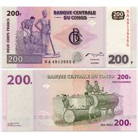 Конго. 200 франков (образца 2007 года, P99a, G&D, UNC)