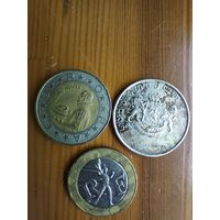 Грузия 1 терри 2006, Португалия 100 эскудо 1991, Франция 10 франков 1990-22