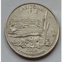 США 25 центов (квотер) США 2008 г. P. Аризона