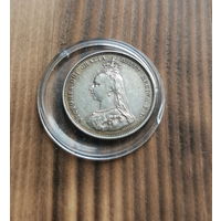Великобритания 1 шиллинг 1887, редкая, серебро, состояние, много серебра с 1 рубля в лотах