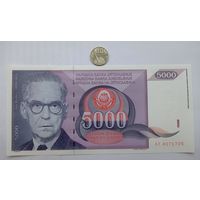 Werty71 Югославия 5000 динаров 1991 UNC банкнота 5 000