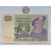 Werty71 Швеция 5 крон 1979 банкнота