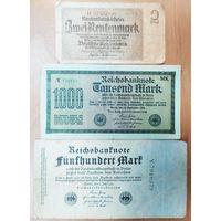 Набор банкнот Германии 1922- 1937 - 3 шт